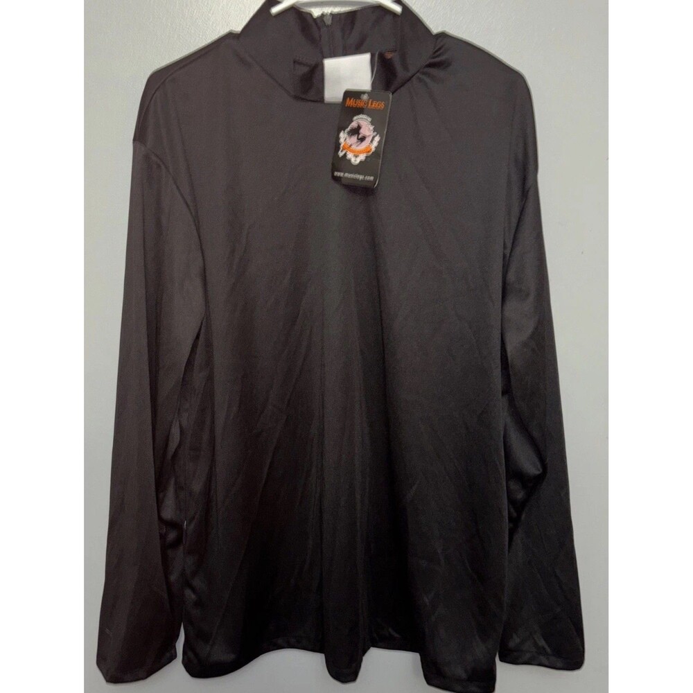 Music Leg Adult  Priest Shirt Halloween Costume Black Size XLG